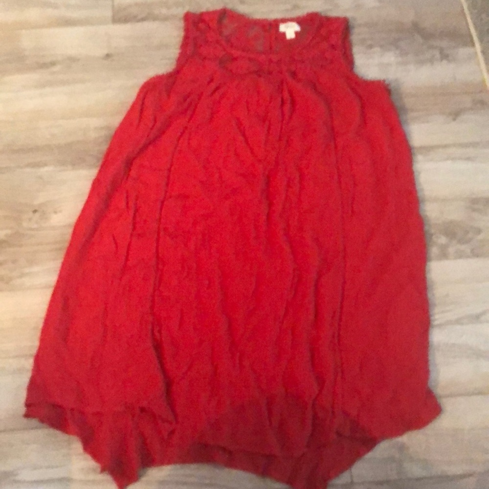 Red dress with lace top